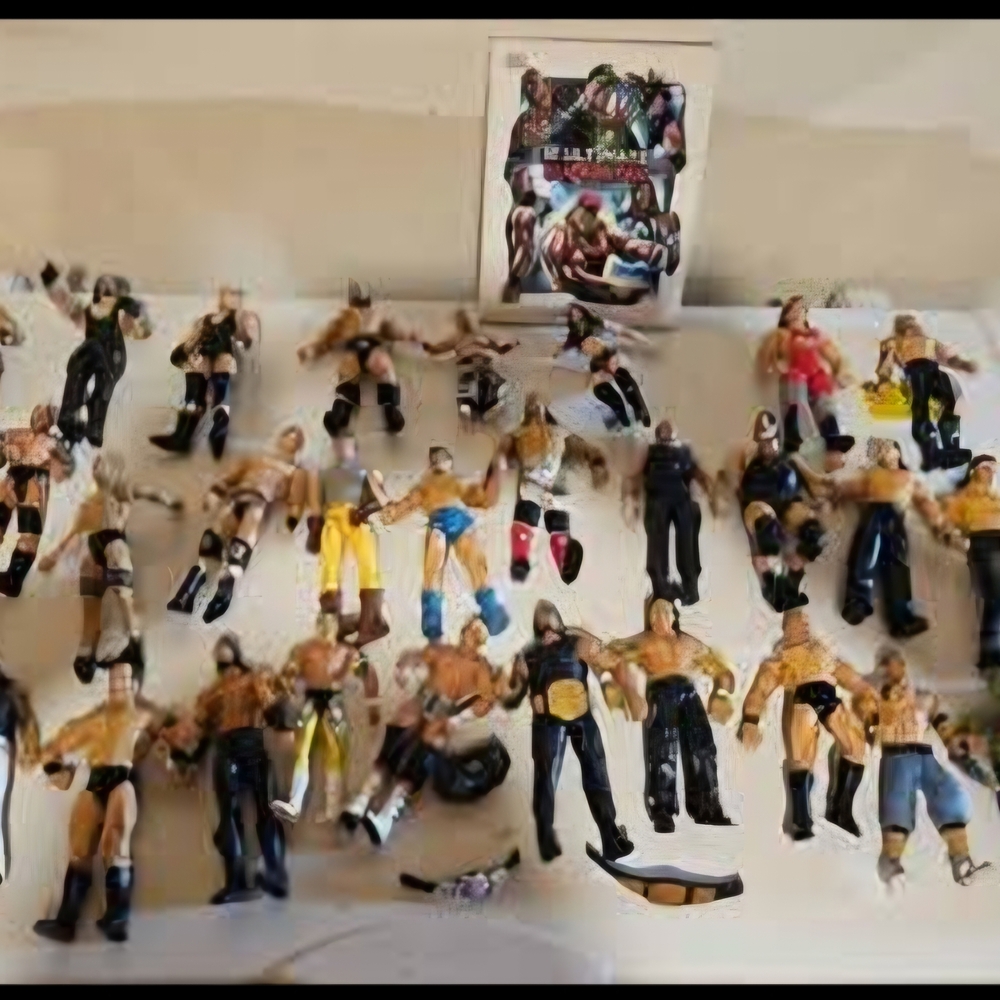 WWE Action Figures Collection - Black, Yellow, Blue